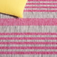 thumbnail image 4 of SAFAVIEH Courtyard Patrice Striped Indoor/Outdoor Area Rug, Light Grey/Fuchsia, 5'3" x 7'7", 4 of 9