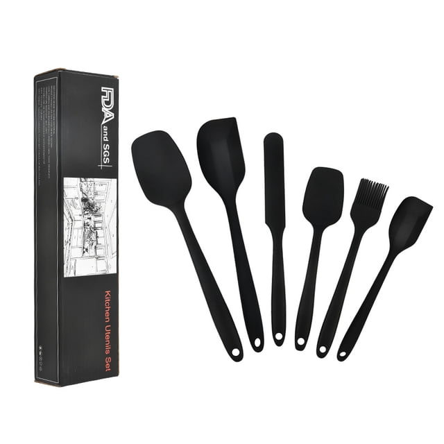 Set de Espátulas de Silicona 6 Piezas, Espátula para Repostería y Cocina, Resistente al Calor, Antiadherente, Ideal para Mantequilla, Crema y Horneado