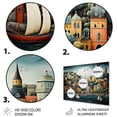 thumbnail image 3 of Designart "Hues of Harbor Dreams by the Coast" Port Landscape Metal Art Living Room, 3 of 5