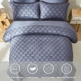 thumbnail image 2 of Davulos Dark Blue Comforter Set Queen Size 7 Pieces Shabby Chic Bedding Boho Bed in a Bag Queen Lightweight Bed Set with Comforter, Sheets, Pillowcases & Shams, 2 of 10