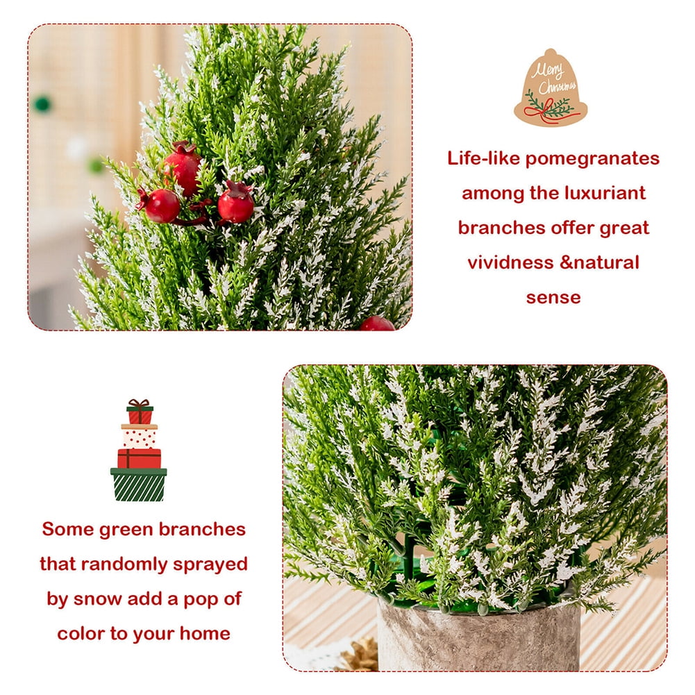 Kepooman 18.5" Snowy Tabletop Christmas Tree w/ 170 PE Branch Tips & Pulp Base