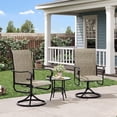 thumbnail image 1 of 4-Pack Swivel Rocking Patio Chairs – High Back, All-Weather Brown Textilene, Rustproof Black Powder-Coated Metal Frame, 360° Swivel, Space-Saving for Garden, Lawn & Porch – Black Frame & Brown Textile, 1 of 8