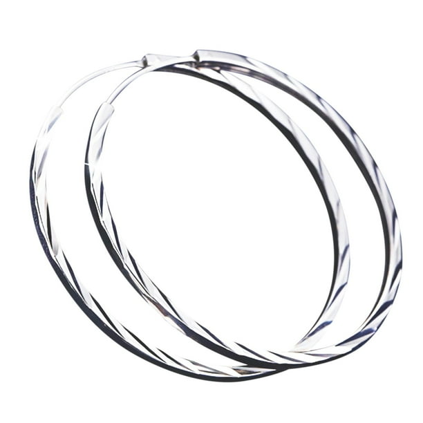 Big Hoop Earrings,Stainless Steel Hoop Earrings Plated Silver For Women