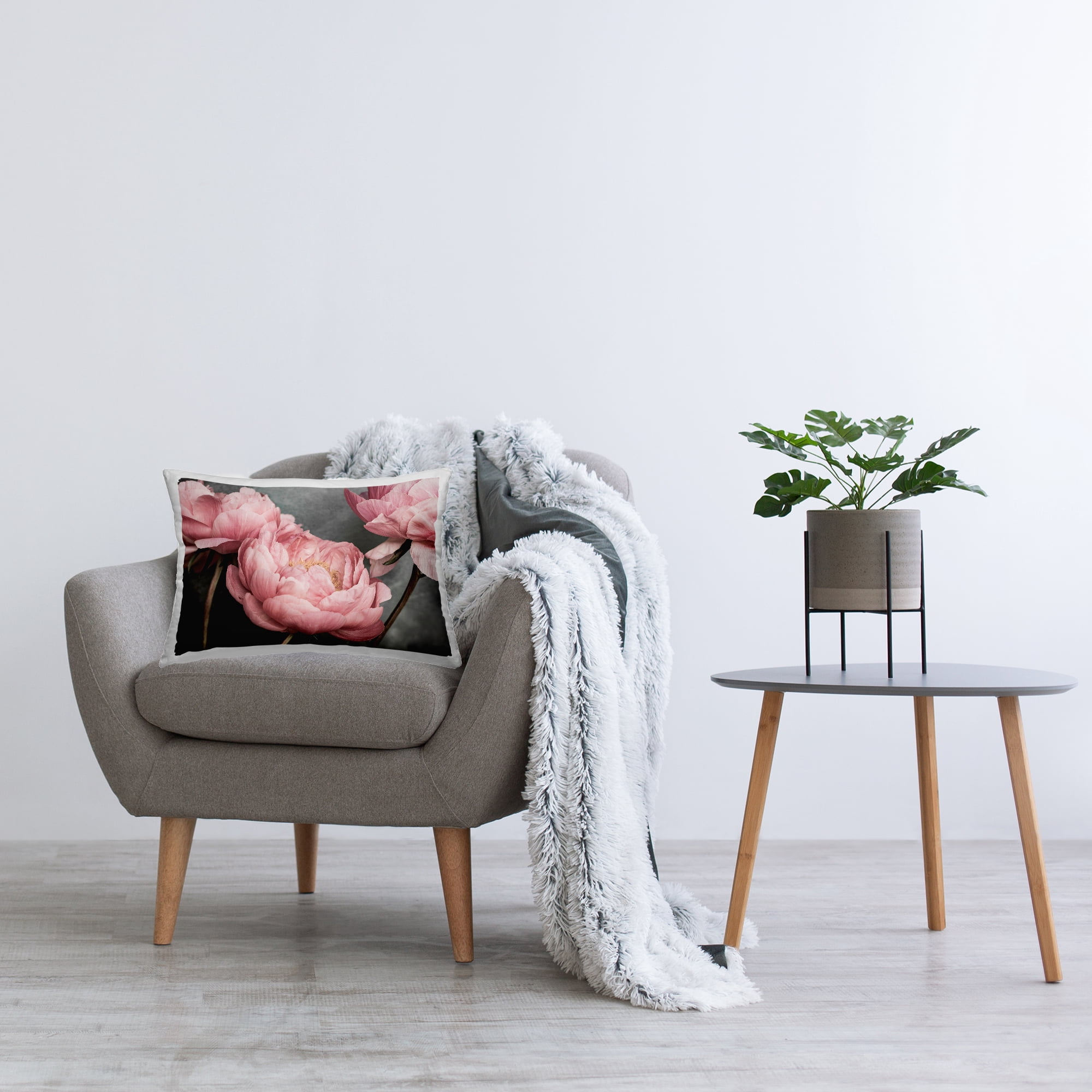 Stupell Industries Pink Peonies Trio Decorative Printed Throw Pillow Design by Sisi and Seb.
