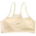 thumbnail image 3 of SHenli Sports Bra for Girls, Cotton Training Bras for Teens, Soft Full Cup Underwear with Fixed Bust Pad and Adjustable Strap, Seamless Crop Top for Girls 10-16 Years Beige, 3 of 7