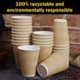 thumbnail image 7 of 12oz 100 Packs Insulated Kraft Ripple Wall Disposable Paper Coffee Cups for Office Parties Home Travel Corrugated Sleeve Hot Drink Coffee Cups with Lids & Straws, 7 of 7