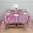 thumbnail image 3 of Pink Breast Cancer and Love Square Tablecloth,Waterproof Square Table Cover,Wipeable Spillproof Washable Table Cover for Home Kitchen Party Decor 42"X42"(107x107cm), 3 of 6