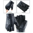 thumbnail image 2 of Gants en Cuir PU Légers Protection Gants Demi-Doigts Randonnée Running Sports pour Hommes Cyclisme, 2 of 9