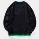 thumbnail image 4 of Sudadera sin capucha para hombre, de color liso, deportiva, de moda, holgada, con cordón y bolsillo, de manga larga, blusa de poliéster., 4 of 4