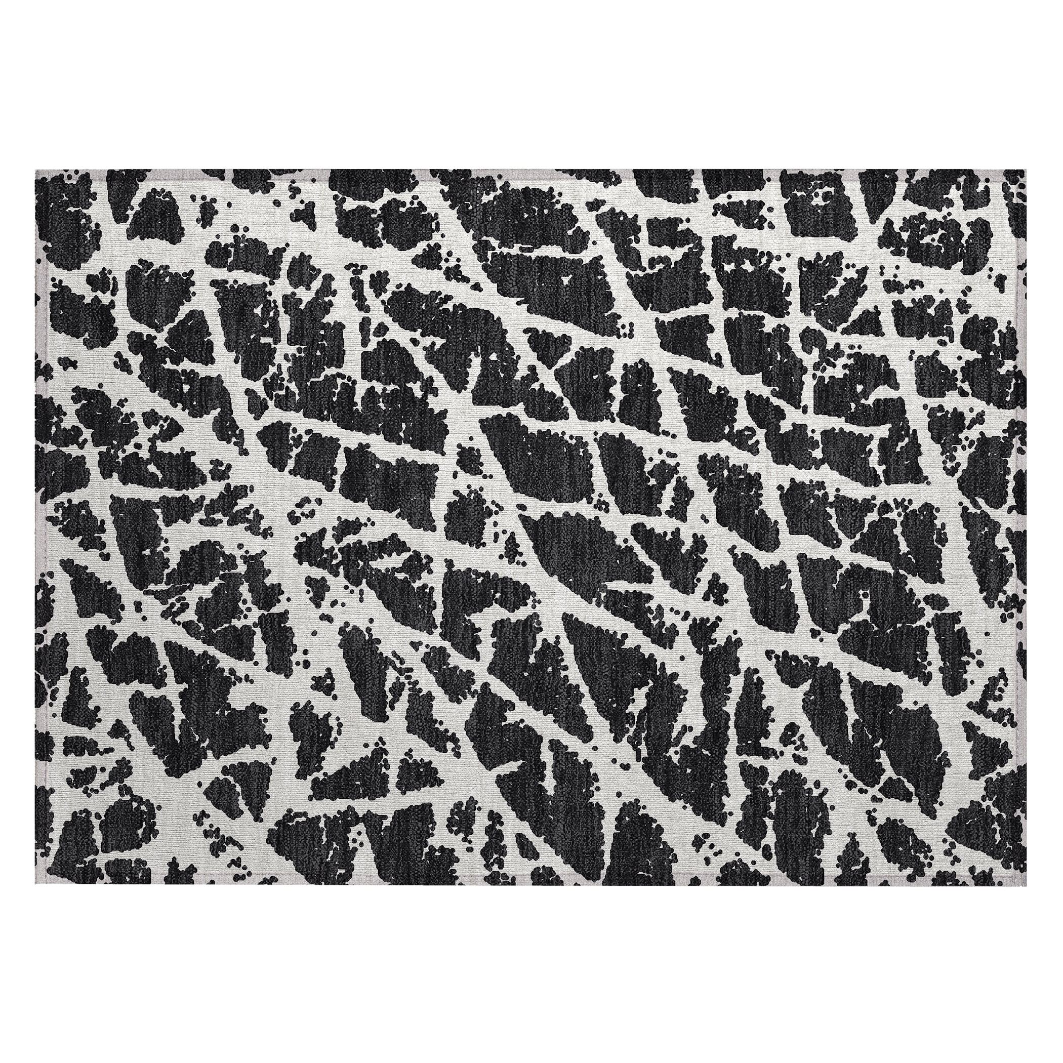 Addison Rugs Chantille Indoor/Outdoor Transitional Organic Black Washable Rectangle Rug, 1'8" x 2'6"