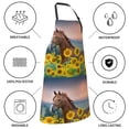 thumbnail image 5 of Vsdgher Horse Sunflowers Waterproof Apron with 2 Pockets Kitchen Chef Aprons Bibs for Grooming Cooking Baking Painting Gardening, 5 of 8