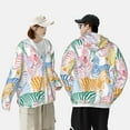 thumbnail image 4 of Balery Zebra Colourful Sudadera ligera de manga larga con capucha y protección solar UPF 50+ para hombre y mujer, ideal para pesca y running-XX-Large, 4 of 7