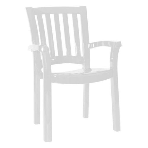 Compamia Sunshine Transitional Resin Patio Dining Arm Chair in White