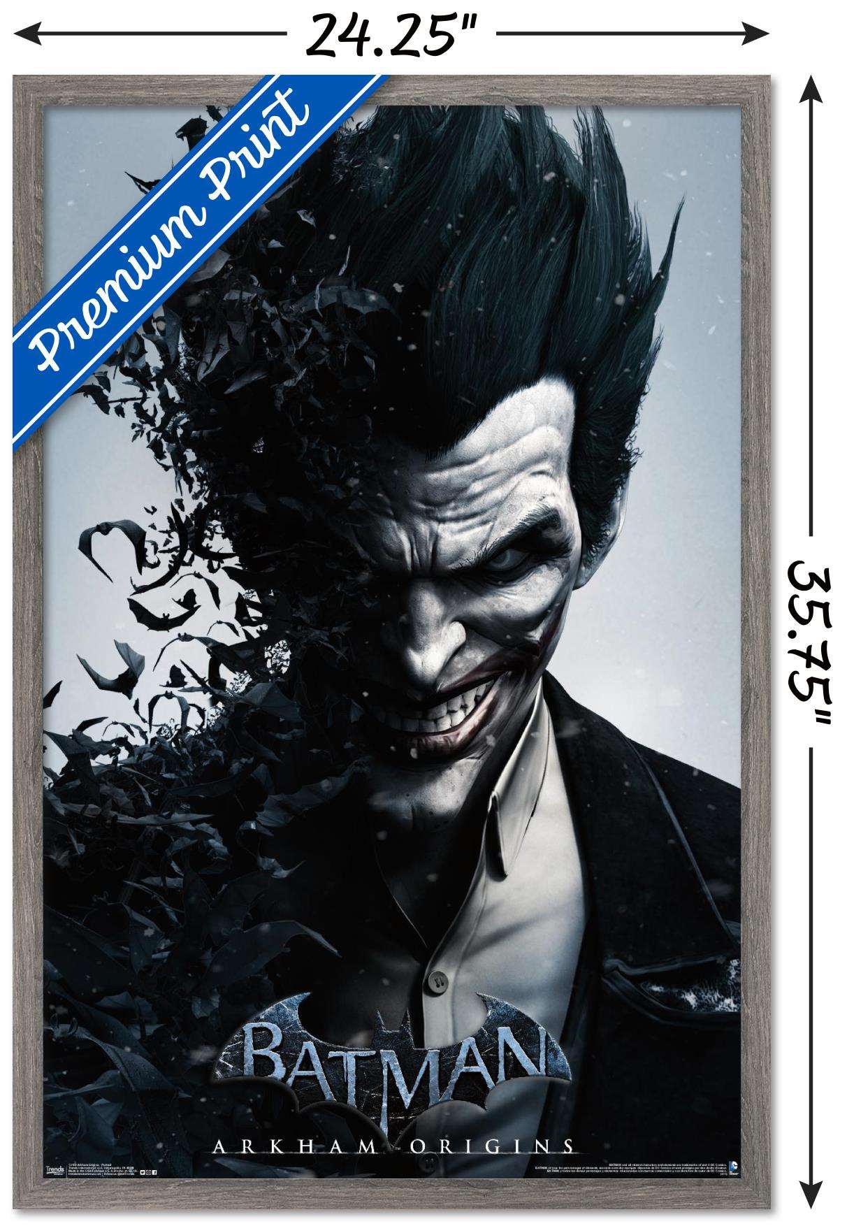 DC Comics Video Game - Arkham Origins - Portrait Wall Poster, 22.375" x 34", Framed
