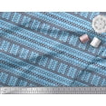 thumbnail image 2 of Soimoi Blue Velvet Fabric Aztec Geometric Print Fabric by the Yard 58 Inch Wide, 2 of 3