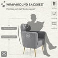thumbnail image 4 of Summit Living Sherpa Accent Chair with Adjustable Headrest, Teddy Barrel Sofa for Living Room Bedroom Office, Gray, 4 of 10