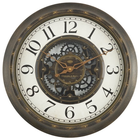 clock gear mainstays decorative walmart aged bronze industrial garfield