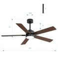 thumbnail image 4 of Breezary 52-IN LED Ceiling Fan with Light Kit and Remote- 5 Blade Black Walnut, 4 of 5
