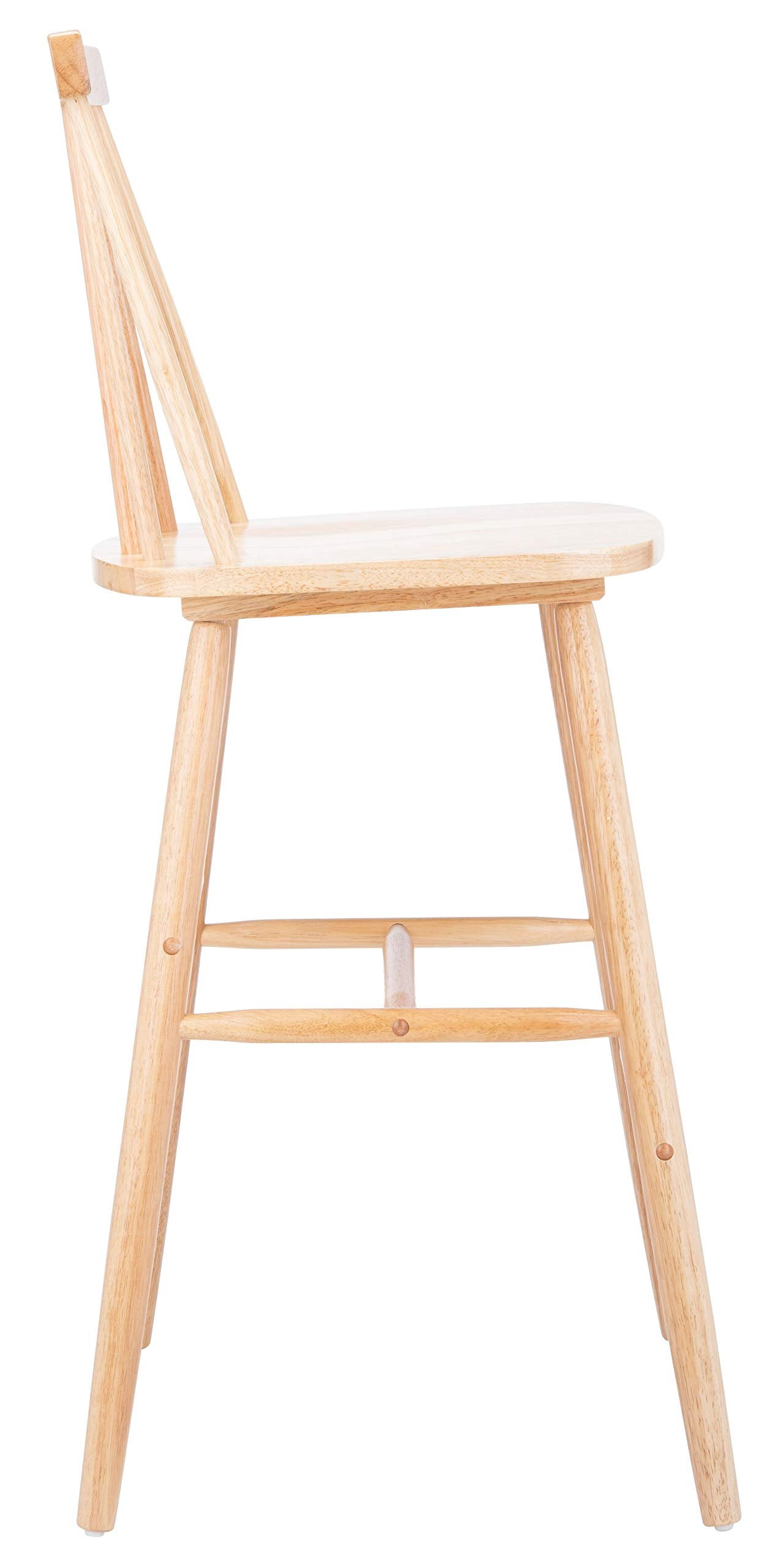 SAFAVIEH Beaufort Solid Spindle Back Bar Stool with Footrest, Natural
