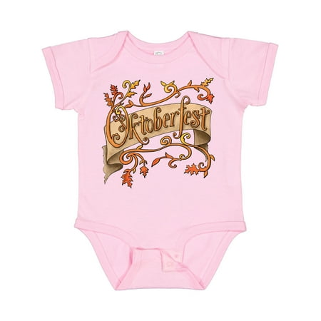 

Inktastic Oktoberfest Banner with Orange Autumn Leaves Gift Baby Boy or Baby Girl Bodysuit