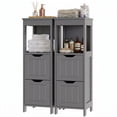 thumbnail image 4 of Walsunny 2PCS Bathroom Storage Cabinets Floor Cabinet Organizer Freestanding Narrow Cabinet with Drawer Open Shelf for Bathroom Laundry Gray, 4 of 7