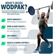 NF Sports WodPak Complete Daily Vitamin Packs with D3, K2, Zinc, Magnesium, Minerals, Omega-3 Fish Oil and Antioxidant Berry, 30 Servings