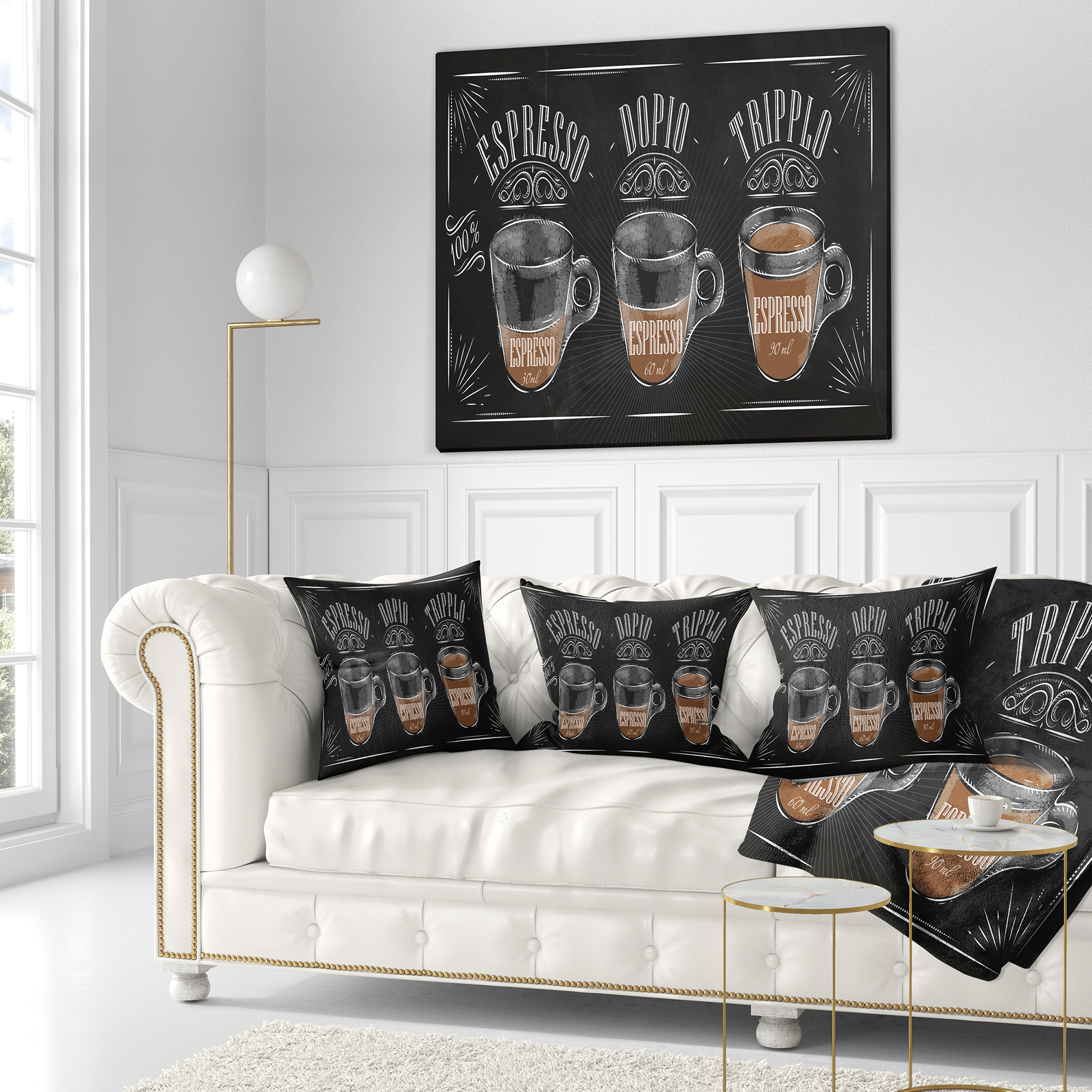 Designart Espresso Kraf Black - Throw Pillow - 18x18