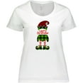 thumbnail image 3 of Inktastic Merry Christmas Elf in Red and Green Plaid Women's Plus Size T-Shirt, 3 of 5