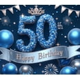 thumbnail image 4 of Decorative Design Happy Birthday Banner Colorful Theme 50th Birthday Party Milestone Celebration Balloon Decoration Festive Background for Birthday Party Indoor Decoration Photo Shoot, 4 of 8