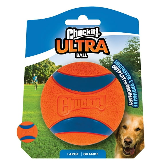 Chuckit! Ultra Ball Rubber Super Bouncy Land and Water Dog Toy, 3" Large for Dogs 60 to 100 lb, Pack of 1