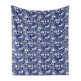 thumbnail image 1 of Floral Soft Flannel Fleece Throw Blanket, Branches Berries and Leaves English Garden Art, Cozy Plush for Indoor and Outdoor Use, 70" x 90", Dark Violet Mustard, by Ambesonne, 1 of 5