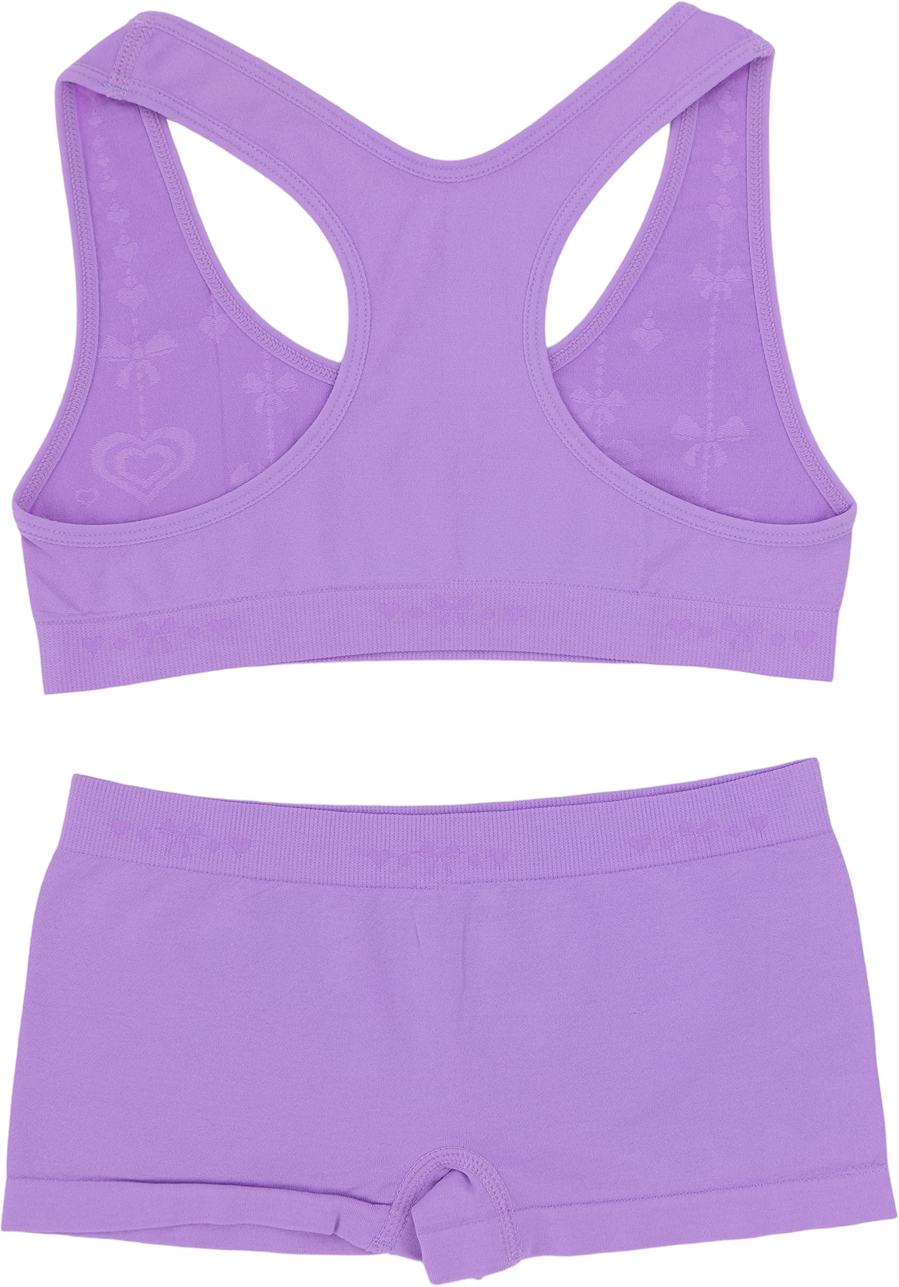 ToBeInStyle Girl's Pack of 6 Racerback Bras & Matching Boyshort Bottoms - Love Balloon Maiden - Small