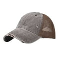 thumbnail image 3 of Helii Unisex Distressed Washed Baseball Cap, Vintage Dad Hat with Mesh Back, Soft Top Low Profile Cap, Breathable Trucker Hat for Men Women Summer Outdoor Coffee,One Size, 3 of 4