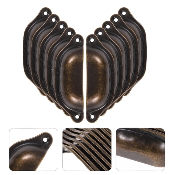 OFFIGAM 10Pcs Dark Brown Kitchen Cupboard Cabinet Handles and Drawer Knobs