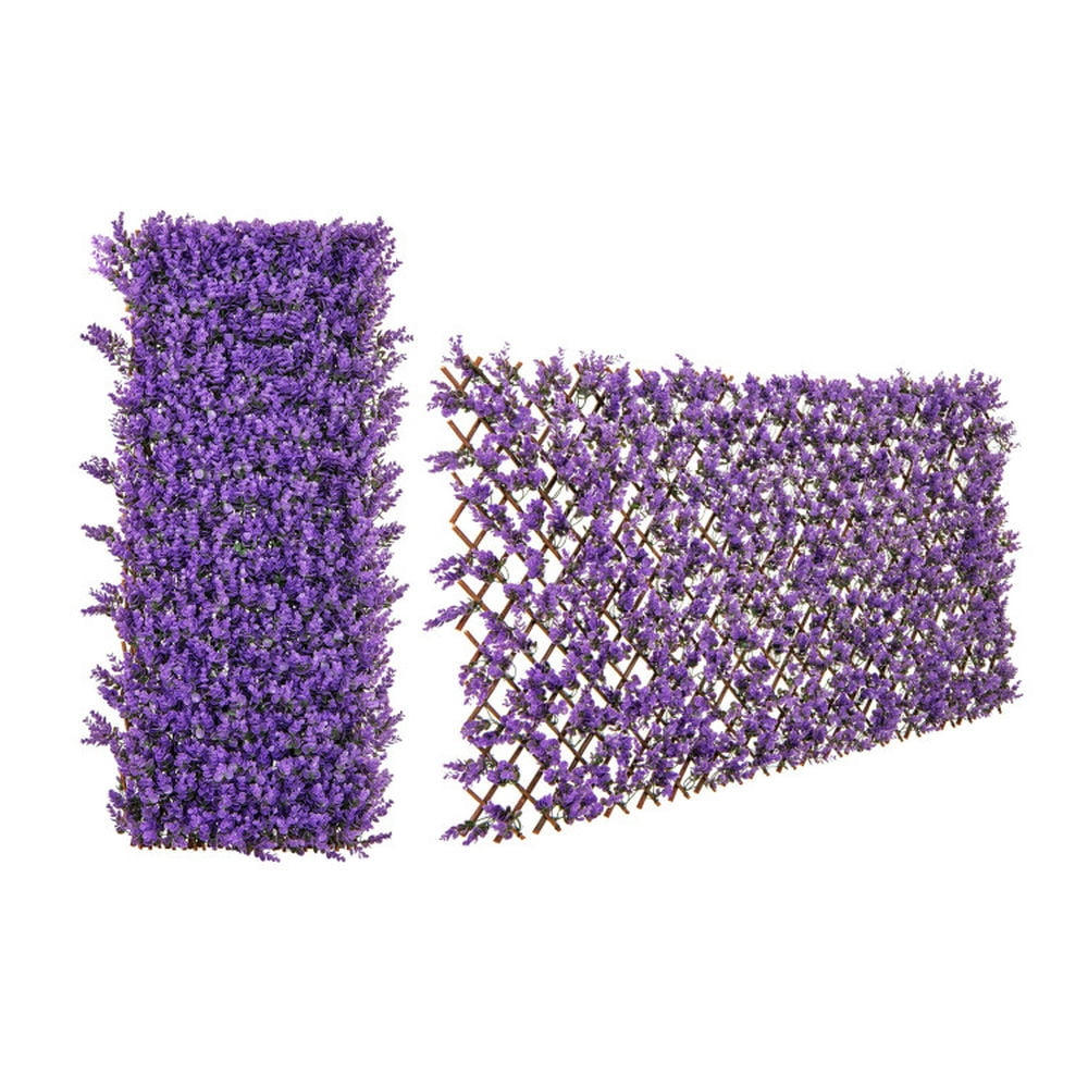 Resenkos Hedges Fence,Faux Hedge Panels,Decorative Faux Purple Eucalyptus Fencing Panel with Real Willow Frame for Balcony Patio