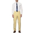 thumbnail image 2 of INSPIRE CHIC Striped Dress Pants for Men's Big & Tall Flat Front Business Trousers 34 Dark Yellow, 2 of 5