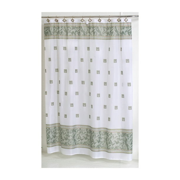 "Windsor" Fabric Shower Curtain in Jade