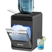 Countertop Nugget Ice Maker with 2 Water Refill Options, Ready in 7 Mins, 33Lbs/24H Pebble Ice Maker Machine, Self-Cleaning Sonic Ice Makers with Ice Scoop&Basket, for Home/Office (Black)