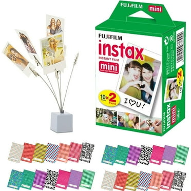 Fujifilm Instax Mini Twin Film Pack (20 Photos) With Hexagon Photo Holders,    Film Stickers
