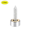 thumbnail image 1 of Tapa decorativa de tornillos de espejo Uxcell de 10 mm, clavos de acero inoxidable pulido, paquete de 2, 1 of 5