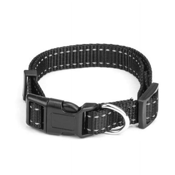 BrybellyHoldings ACLR-102 Medium Adjustable Reflective Dog Collar - Black