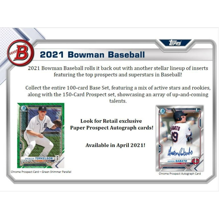 Topps 2021 Bowman Baseball MLB Trading Cards Blaster Box- 72 Cards Total 