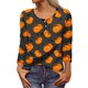 thumbnail image 2 of Long Sleeve Shirts For Women Halloween Pattern Print Graphic Tees Blouses Casual Plus Size Basic Tops Pullover, 2 of 5