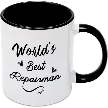 

World s Best Repairman Coffee Mug Ceramic Mug Funny Birthday Christmas Mug Gift for Him Her Women Men Mother Father 11 oz Coffee Mug Tea Cup Black