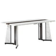 thumbnail image 6 of Miniyam 71" Modern Marble-Look Dining Table for 6–8, Rectangular Kitchen Table with Glossy Waterproof Top & Metal Base, White and Black, 6 of 7