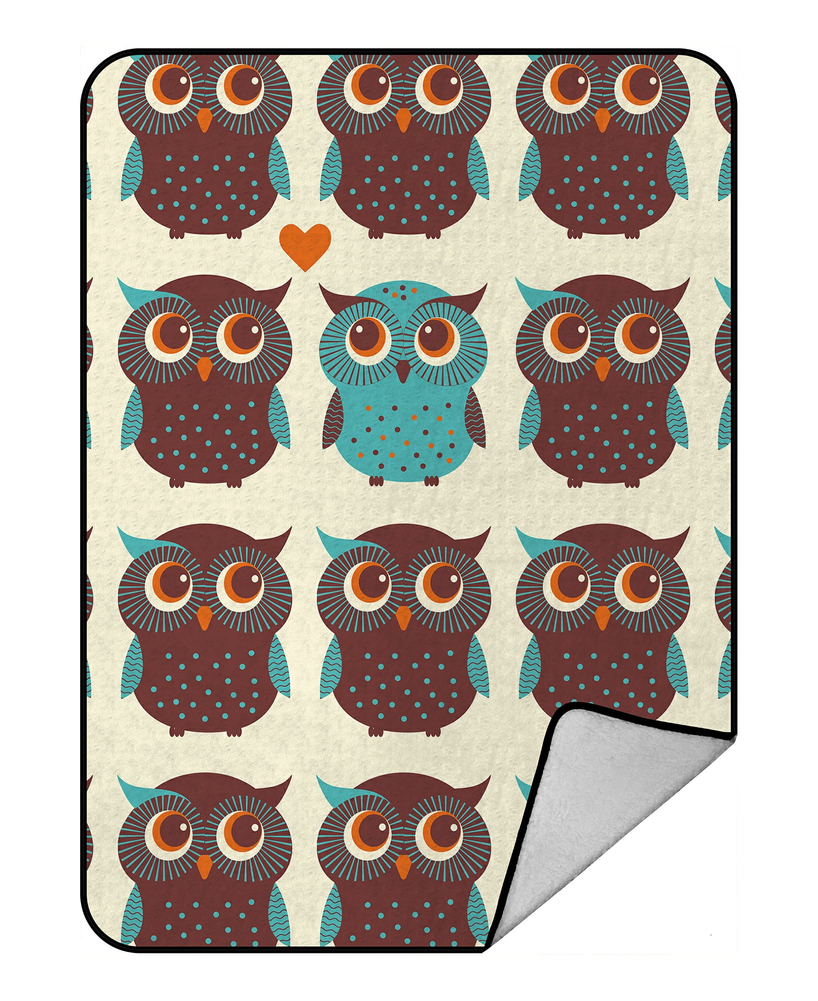 ECZJNT Cute Colorful Owl And Trees Pattern Throw Blanket Fleece Blankets Plush Blanket 58x80