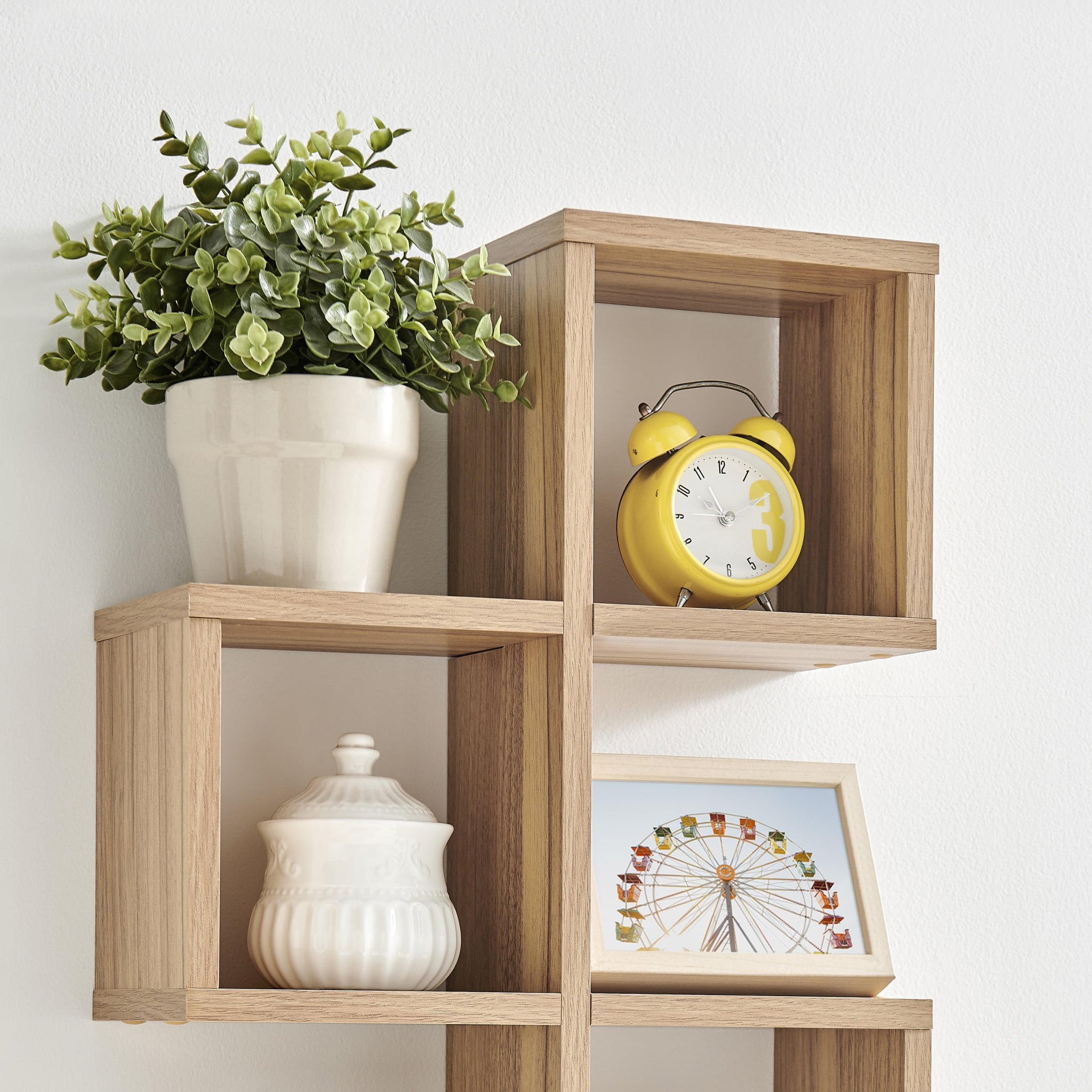 Cubby Chessboard Wall Shelf – Horizontal or Vertical - Chestnut
