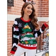thumbnail image 2 of Suéter navideño 2024 Suéter feo para mujer Suéter con bordado de árbol de Navidad Suéter de dibujos animados Suéter casual de otoño e invierno en varios estilos 39940, 2 of 5