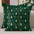 thumbnail image 3 of Juego de 2 fundas de almohada con diseño de árbol de Navidad (45 x 45 cm) | Fundas de almohada navideñas de lana sintética para sofá, cama y porche | Adornos navideños suaves y festivos, 3 of 5