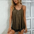 thumbnail image 5 of Women's Solid Color Round Neck Camisole Tops Tanks Bodysuits Pleated Shaping Slim Fit Casual Daily Wear Vacation Beach Fashion Essential Gift for Women | CSEONE,Brown L, 5 of 9